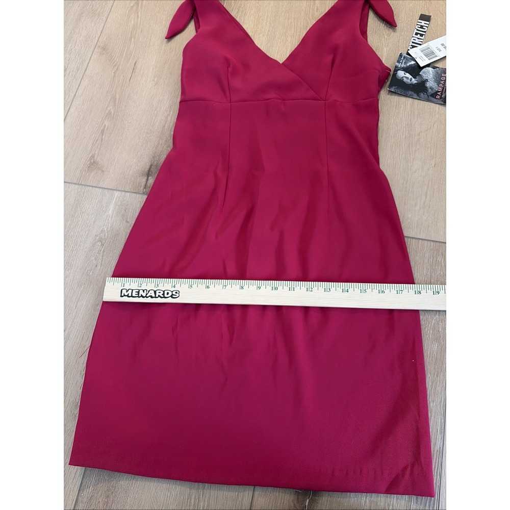 Vtg 90s Y2K Rampage Mini Dress Women S‎ JR Size 5 Pink Bow Stretch Formal Pink - Picture 5 of 8
